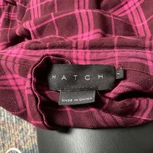 Hatch / The Alyssa Dress magenta plaid midi shirt dress (small)